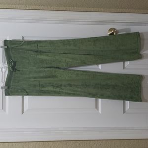 BCBGMAXAZRIA Juniors Large Green Wide Leg Vintage Track Pants